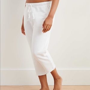 Aerie Sandy Fleece Cropped Sweatpant - White, M